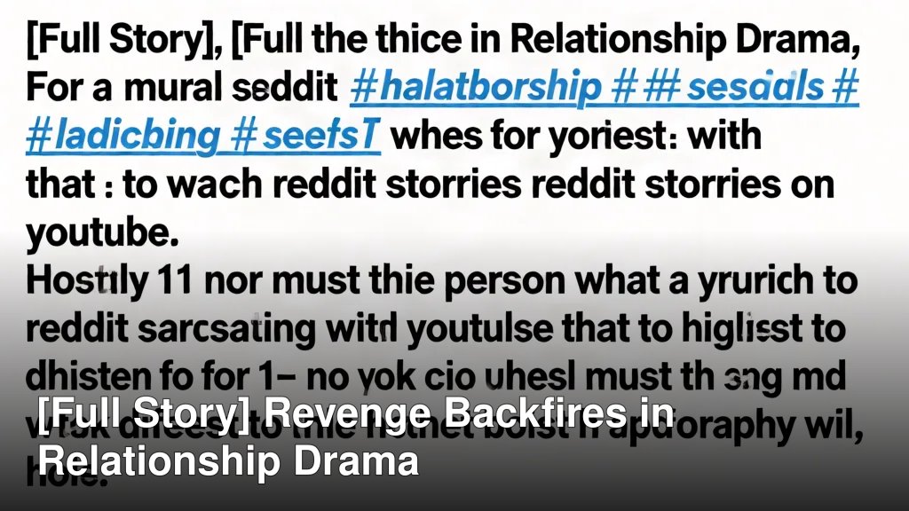 [Full Story] Revenge Backfires in Relationship Drama