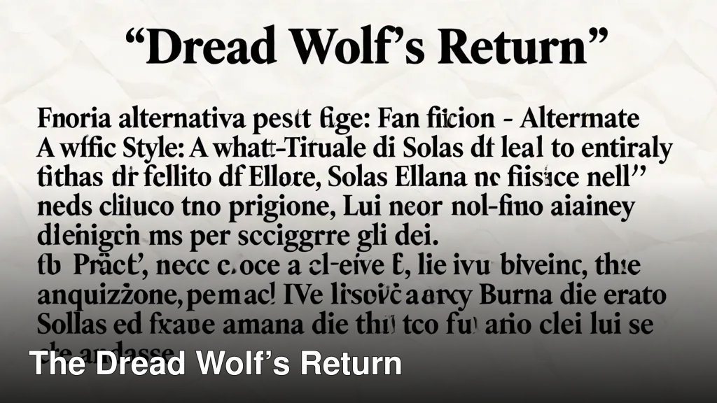 The Dread Wolf’s Return