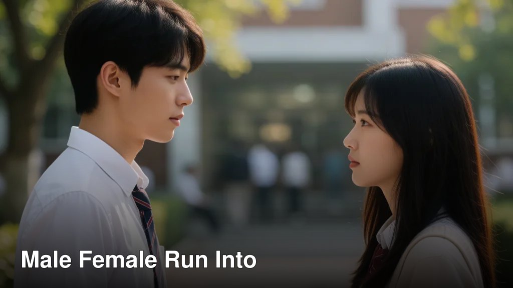 Male Female Run Into