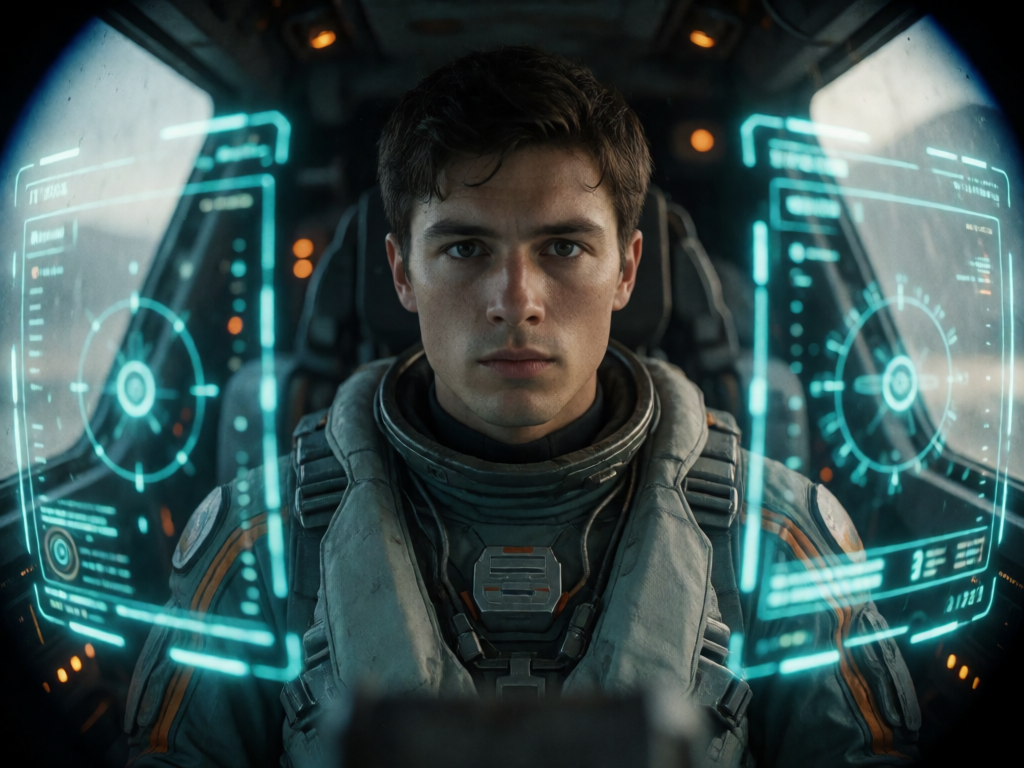 Mech Pilot in Cockpit