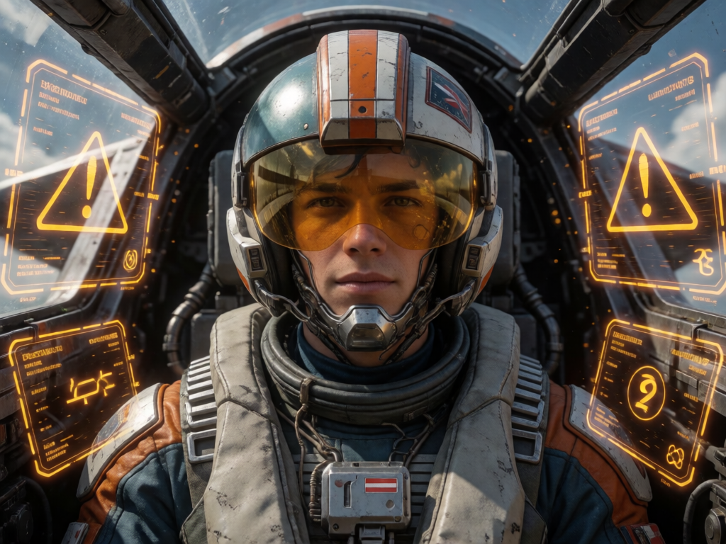 Mech Pilot in Cockpit
