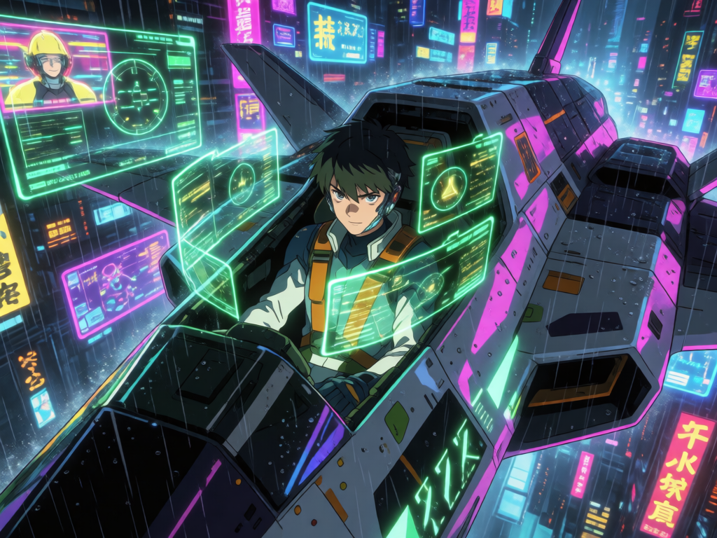 Mech Pilot in Cockpit