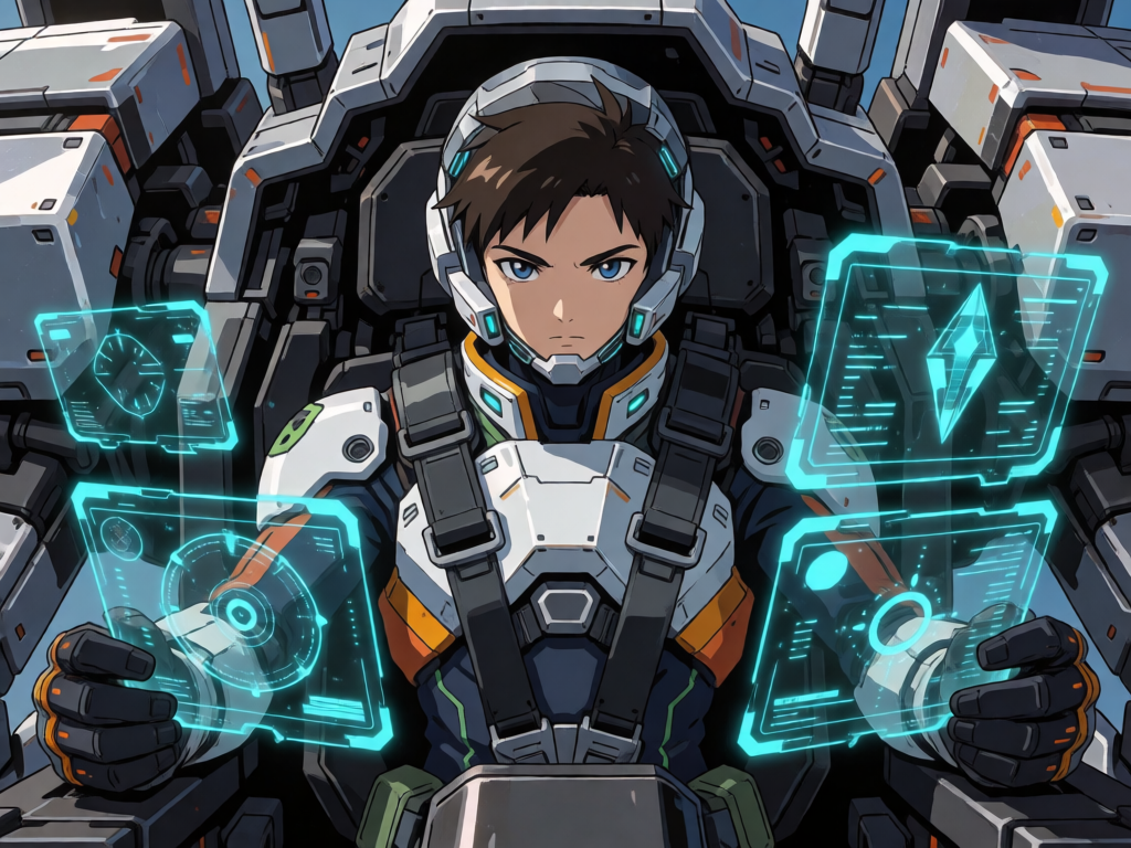 Mech Pilot in Cockpit