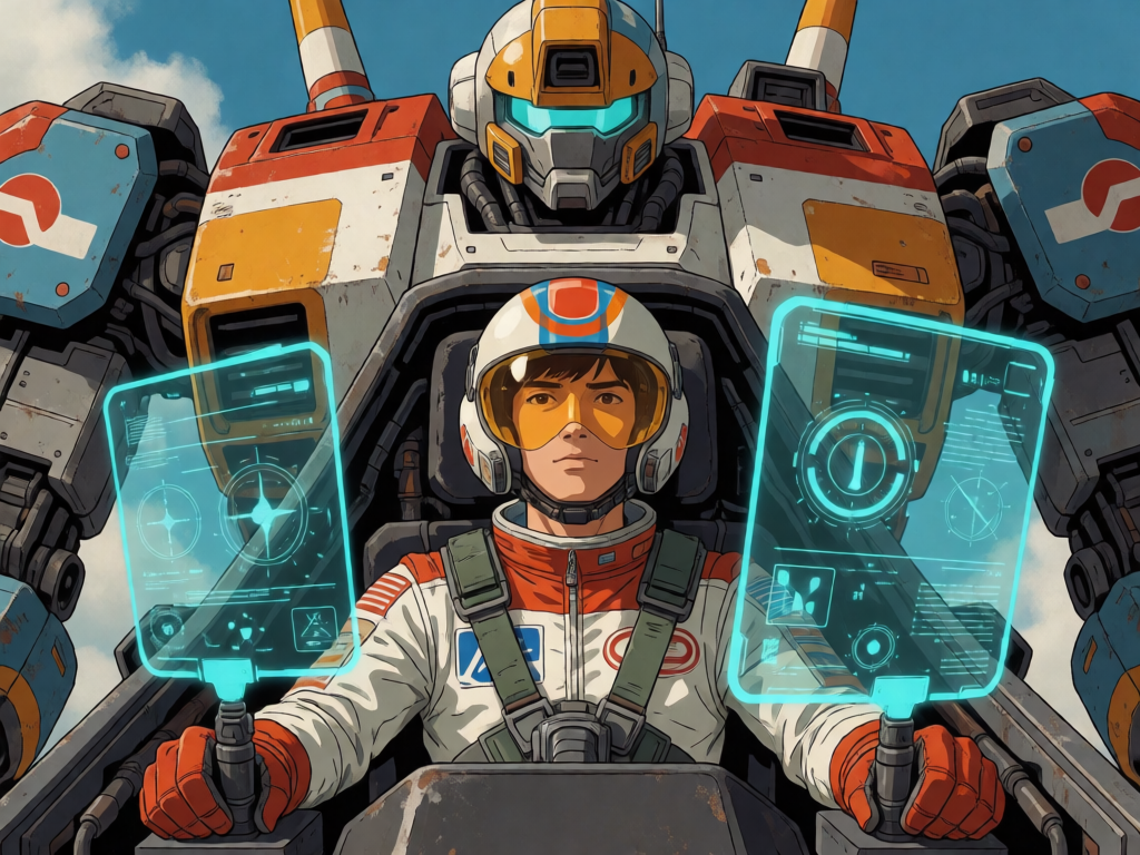 Mech Pilot in Cockpit