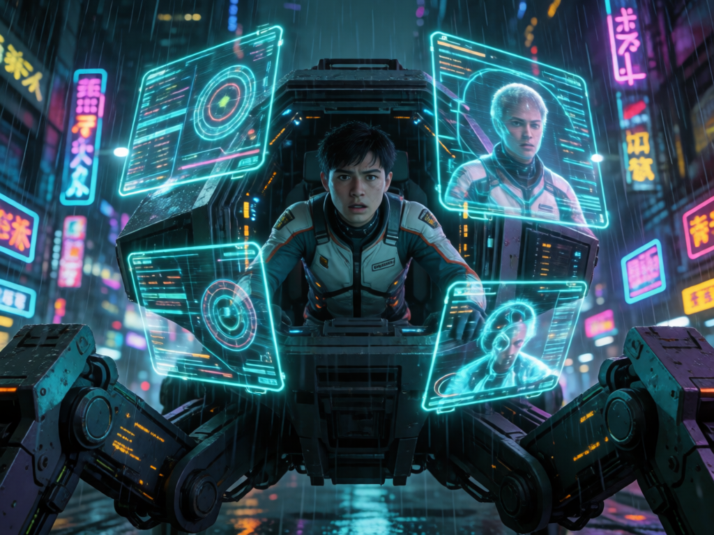 Mech Pilot in Cockpit