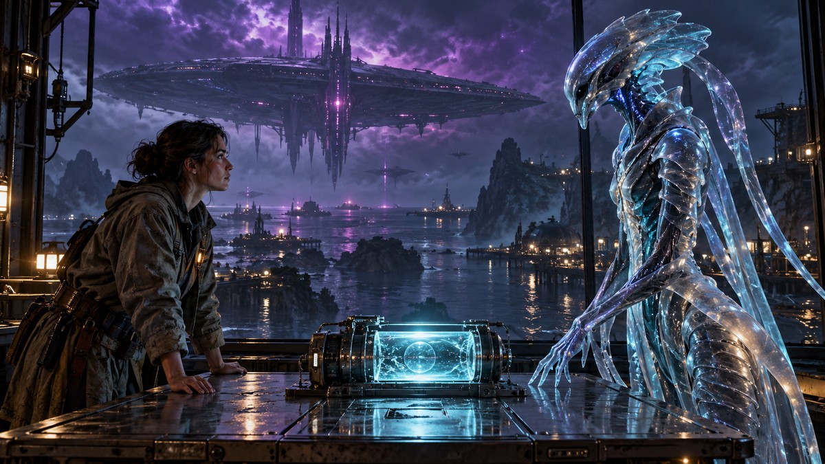 12 Sci-Fi First-Contact Scenarios with Conflicting Goals